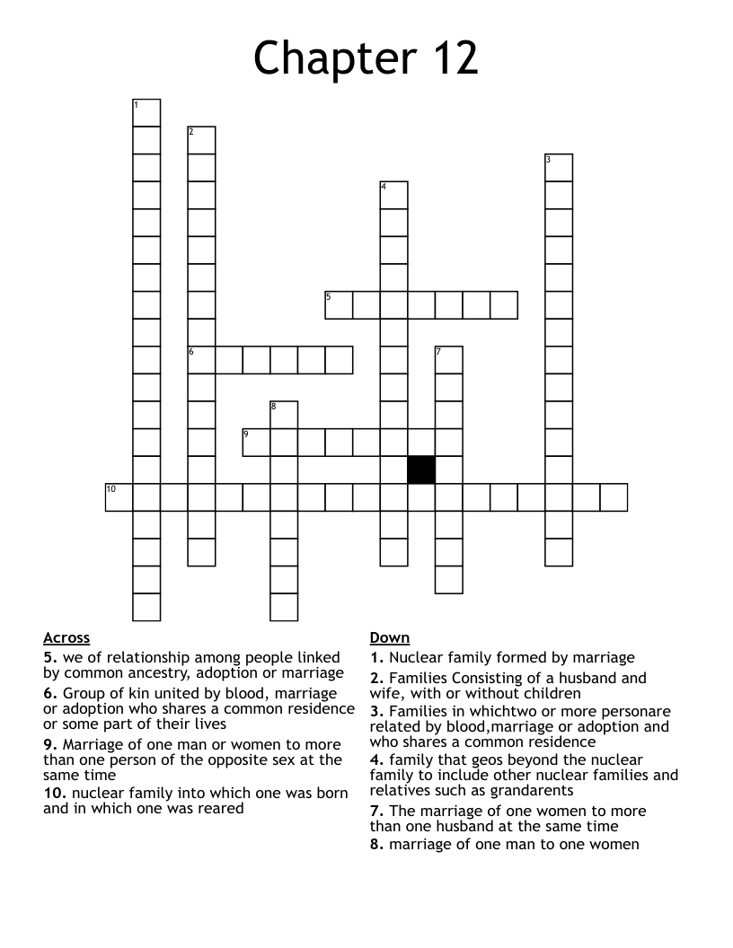 Chapter 12  Crossword