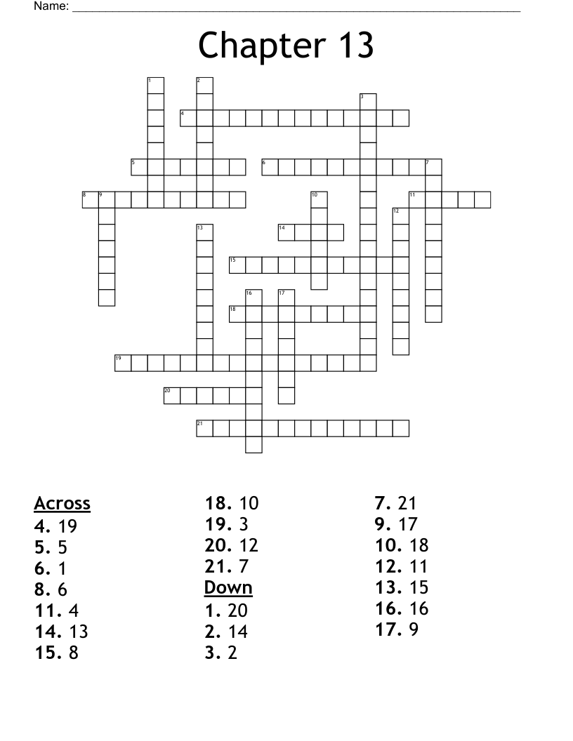 Chapter 13 Crossword