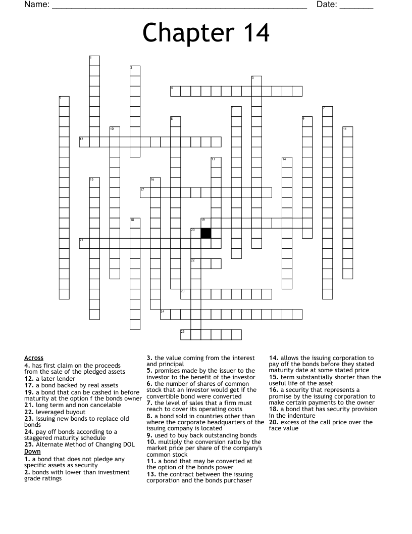 Chapter 14 Crossword