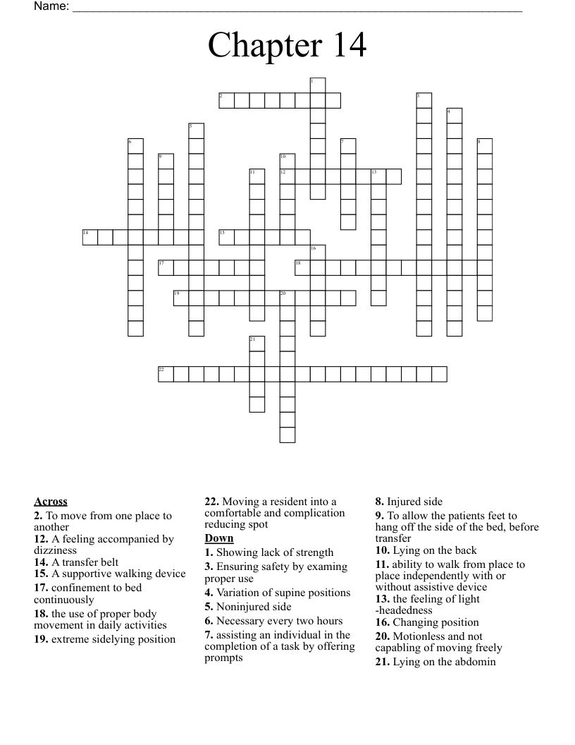 Chapter 14 Crossword
