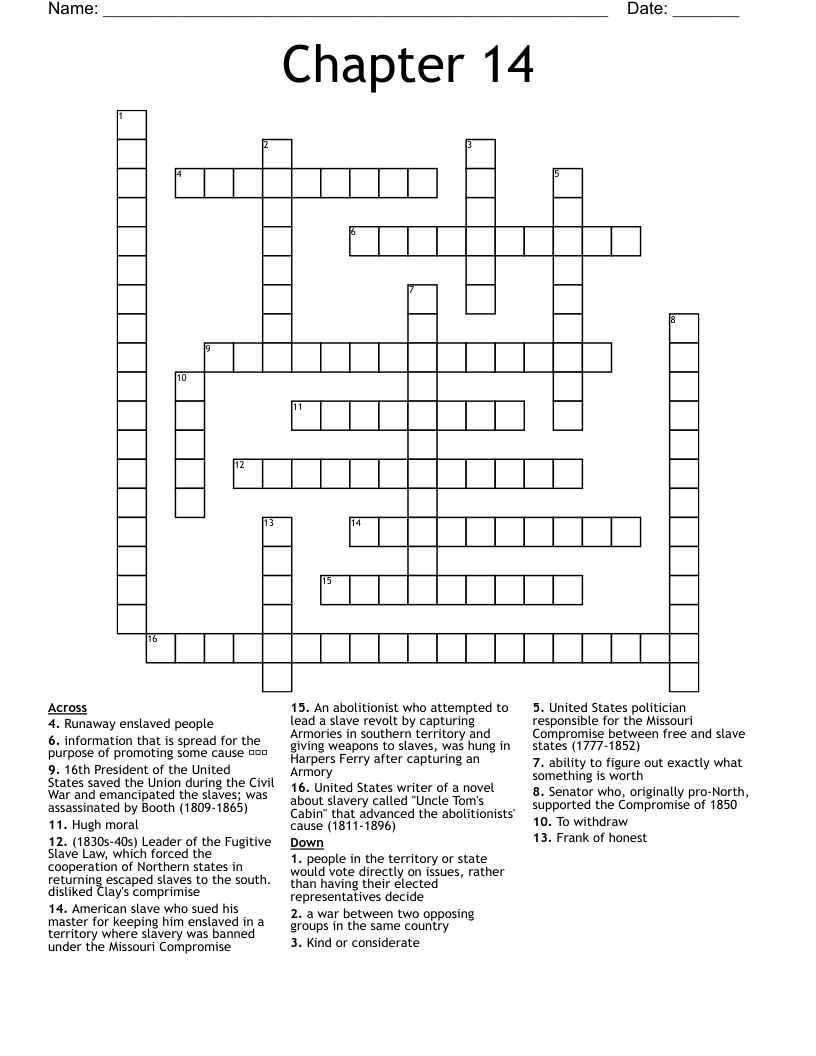 Chapter 14 Crossword