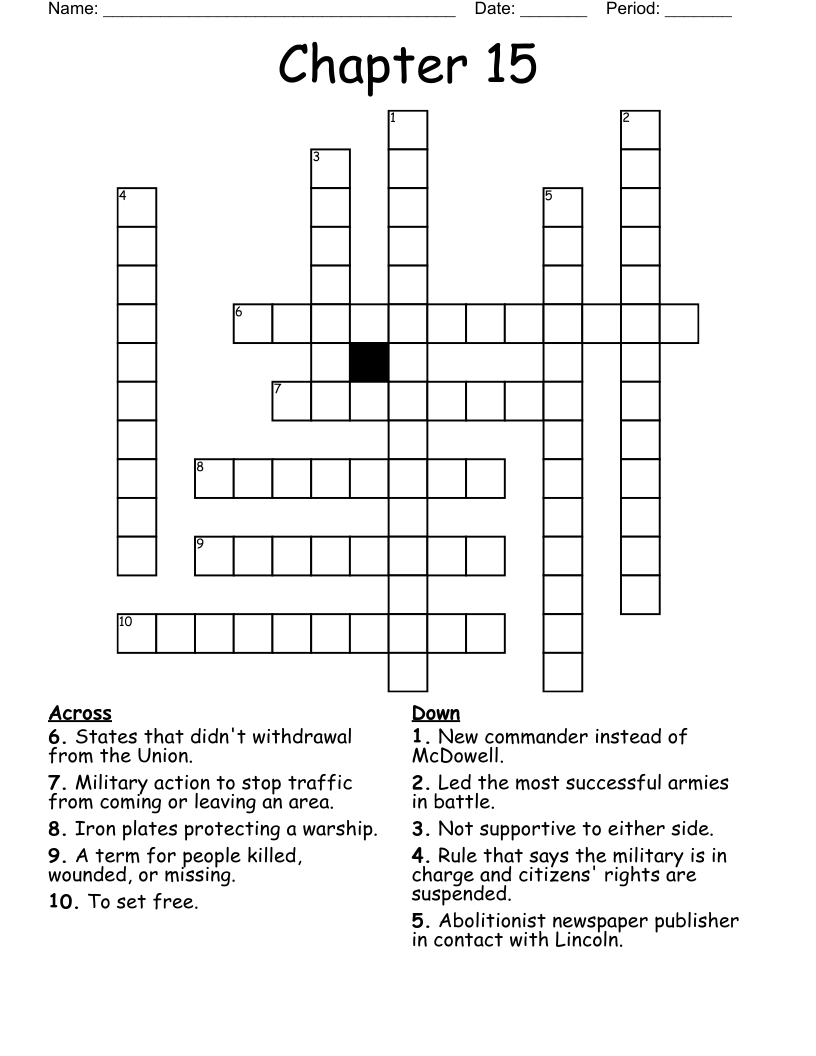 Chapter 15 Crossword