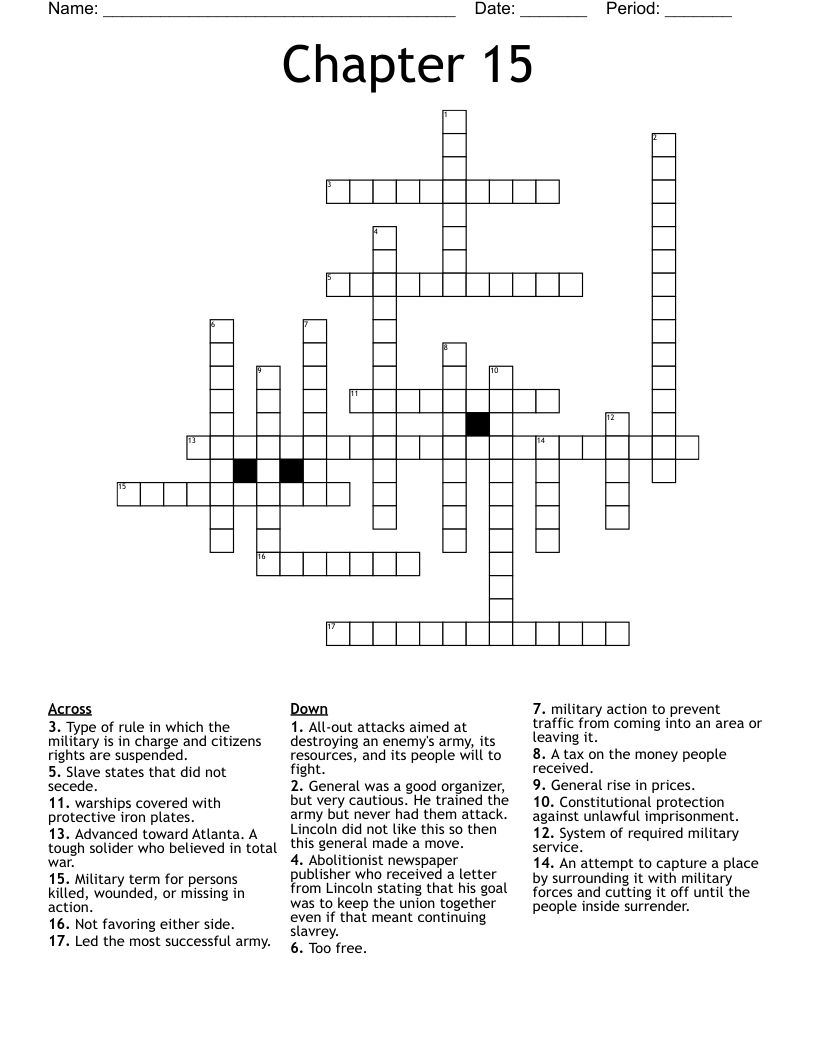 Chapter 15 Crossword