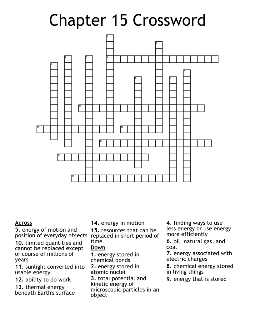 Chapter 15 Crossword