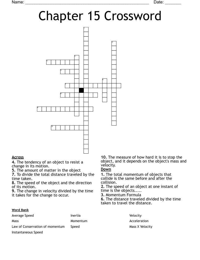 Chapter 15 Crossword