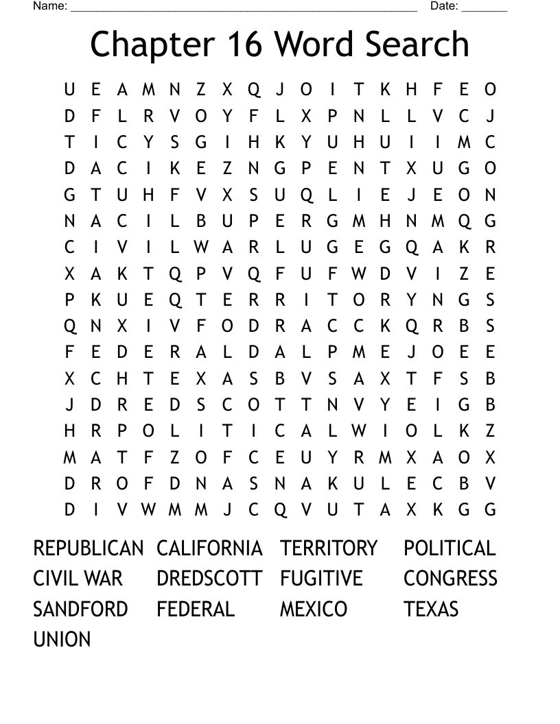 Chapter 16 Word Search