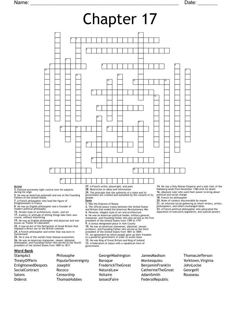Chapter 17 Crossword