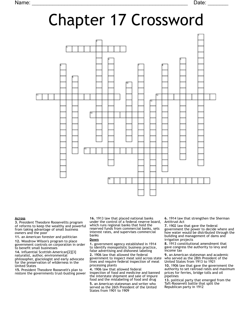 Chapter 17 Crossword