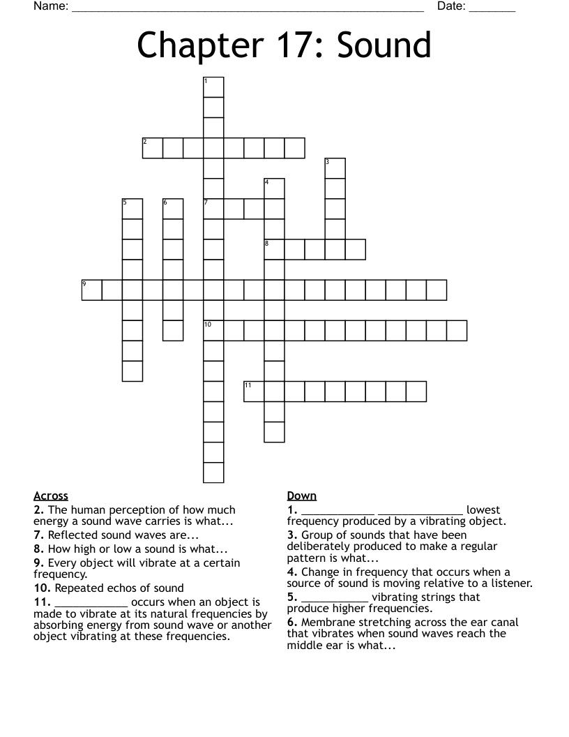 Chapter 17: Sound Crossword