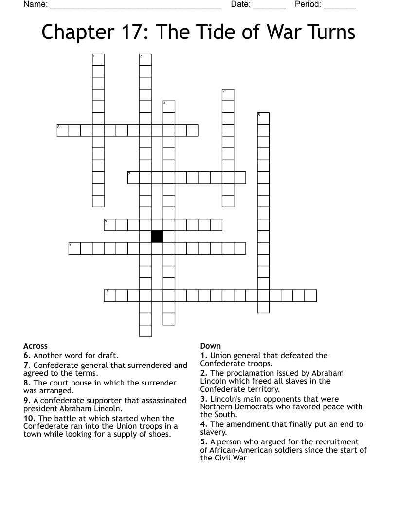 Chapter 17: The Tide of War Turns Crossword