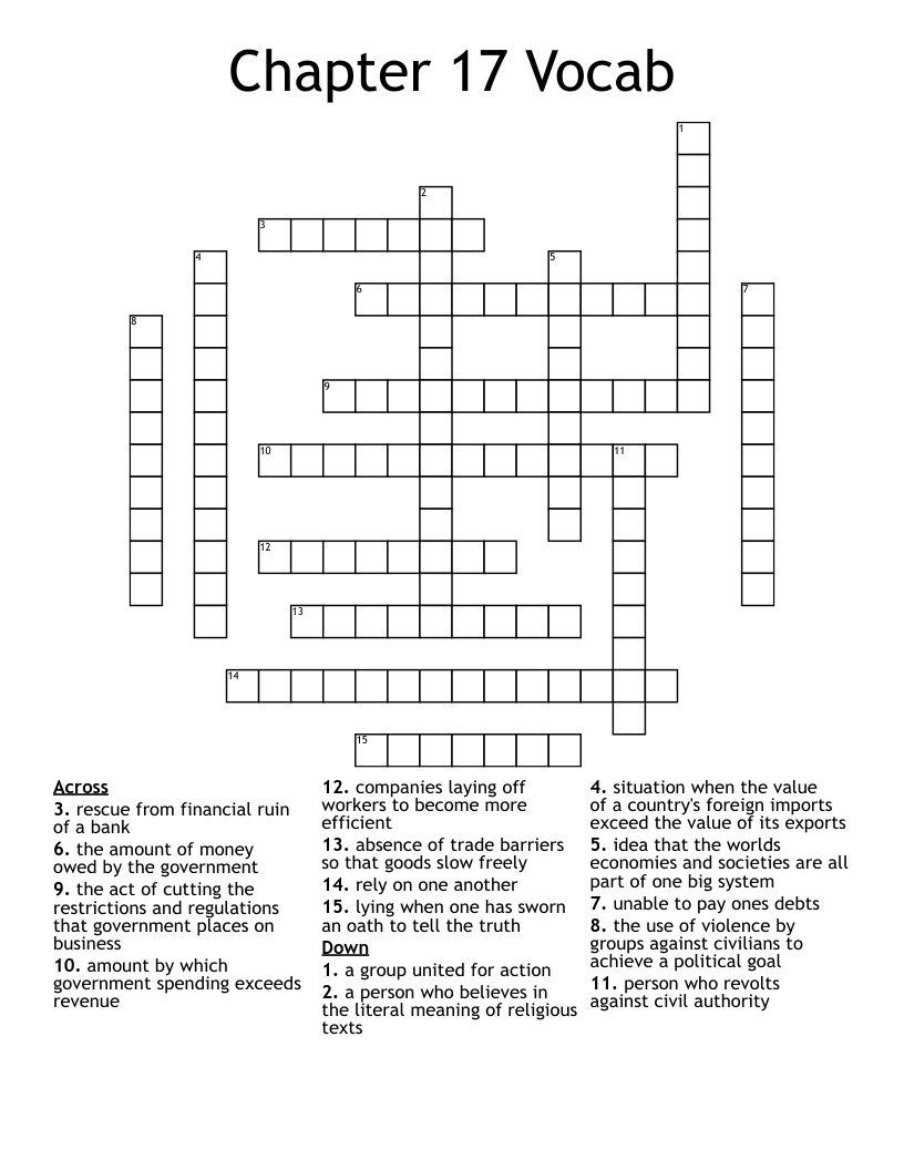 Chapter 17 Vocab Crossword