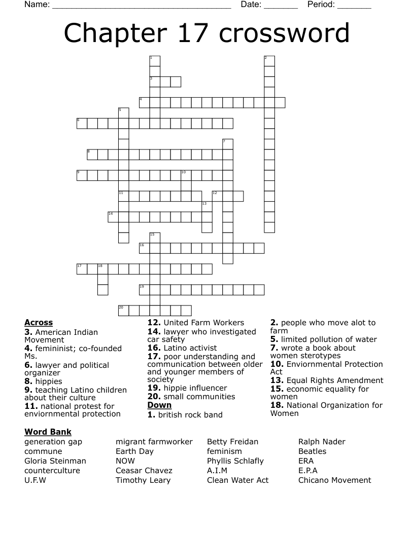Chapter 17 crossword