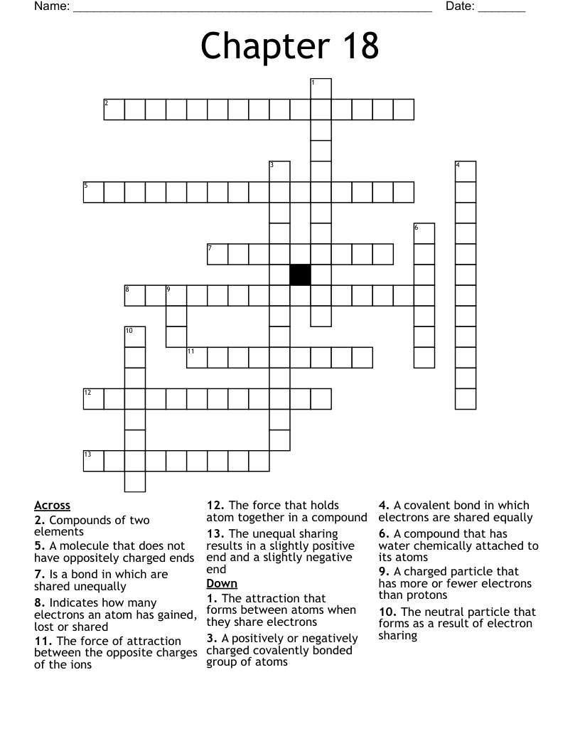 Chapter 18 Crossword