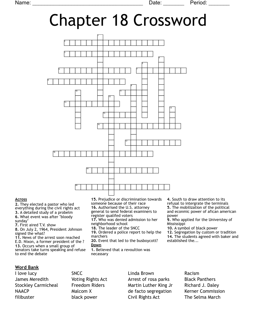Chapter 18 Crossword