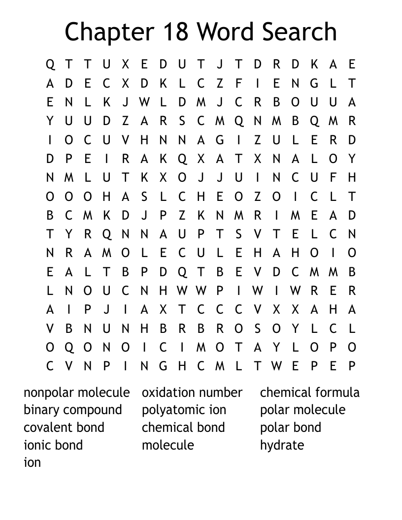 Chapter 18 Word Search