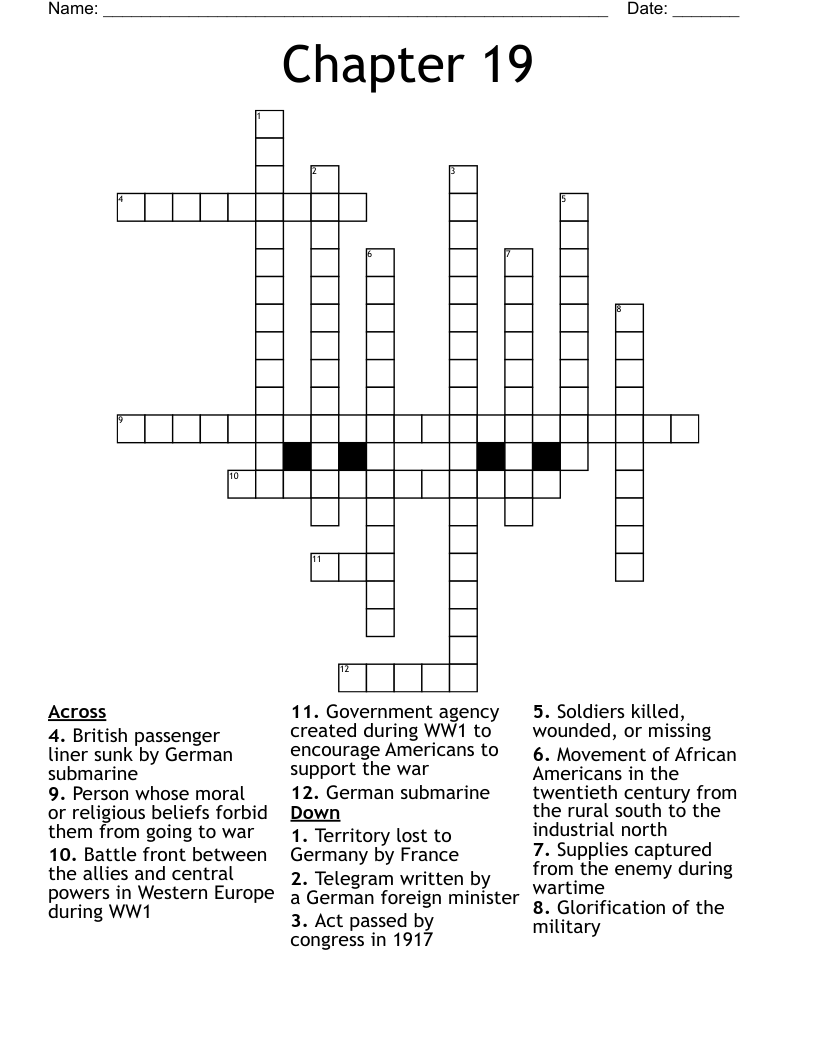 Chapter 19 Crossword
