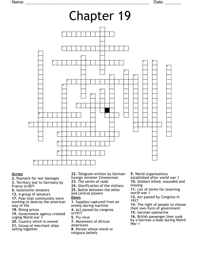 Chapter 19 Crossword