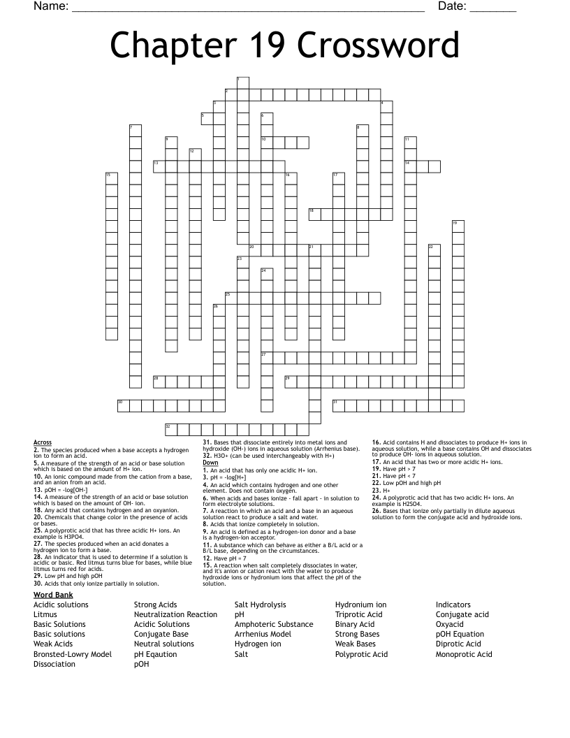 Chapter 19 Crossword