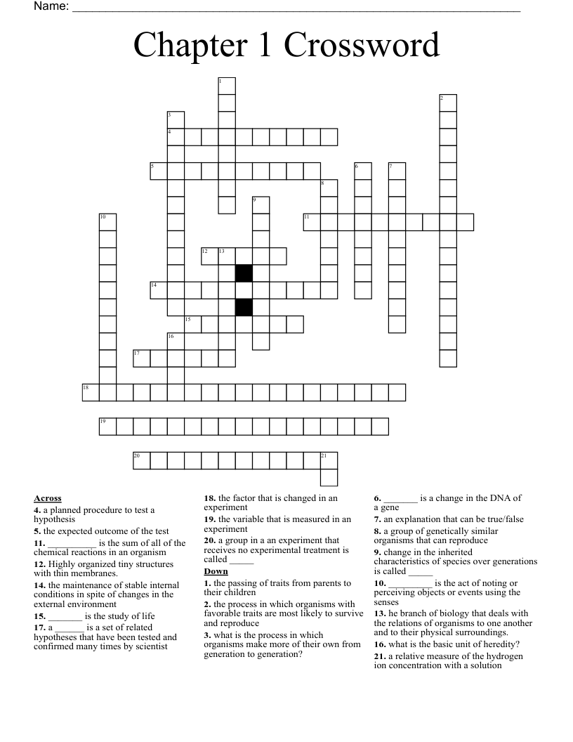 Chapter 1 Crossword