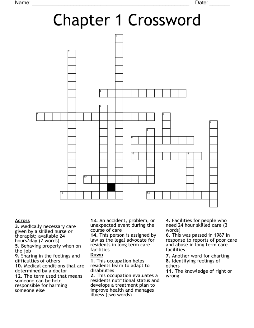 Chapter 1 Crossword