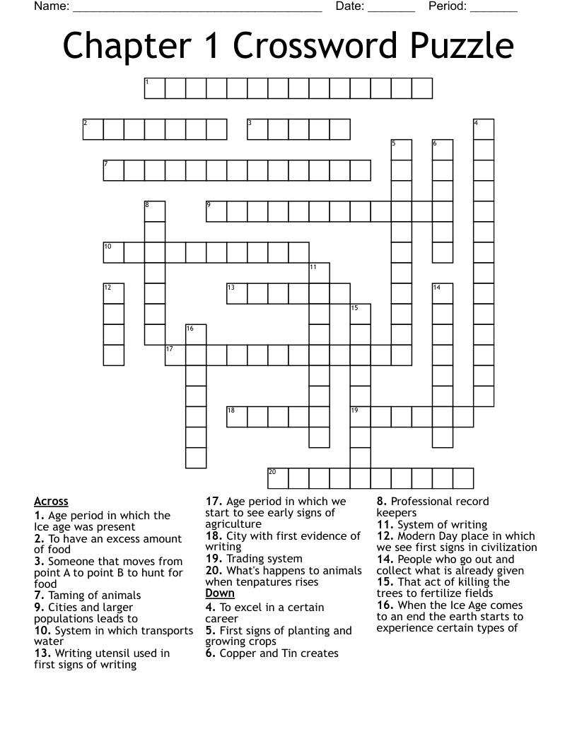 Chapter 1 Crossword Puzzle