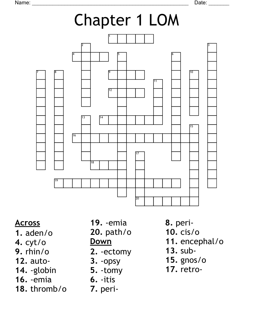 Chapter 1 LOM Crossword
