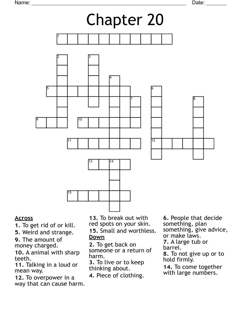 Chapter 20 Crossword
