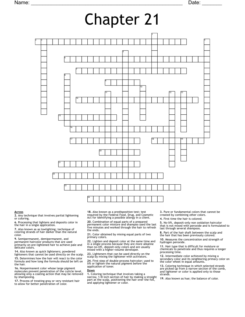 Chapter 21 Crossword