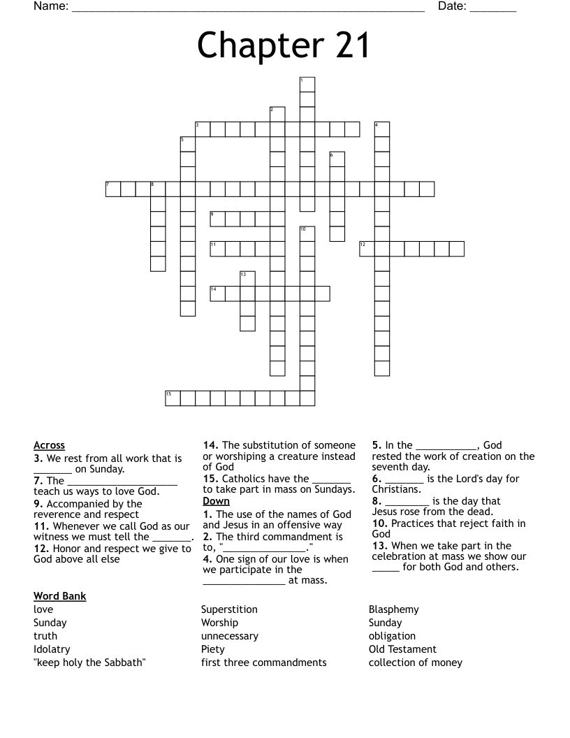 Chapter 21  Crossword