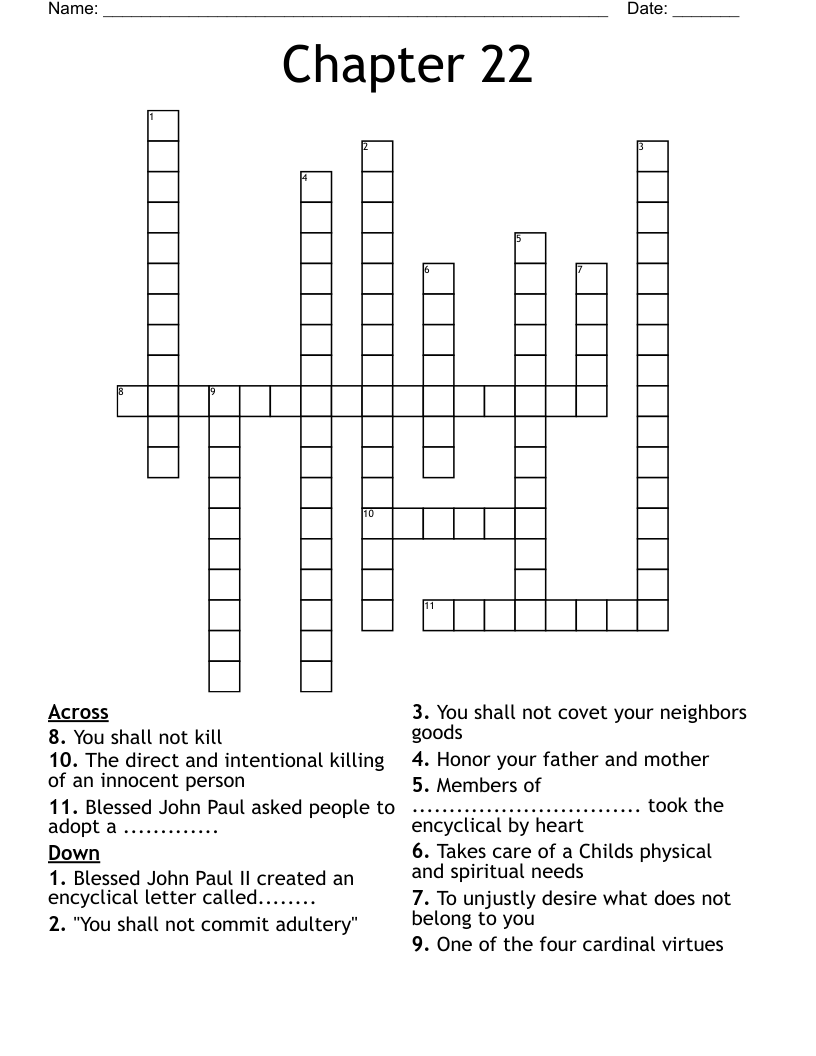 Chapter 22 Crossword