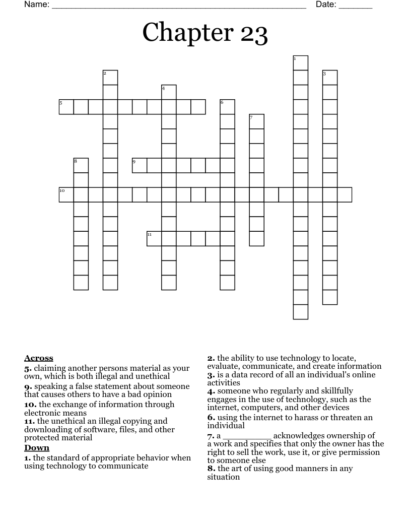 Chapter 23 Crossword