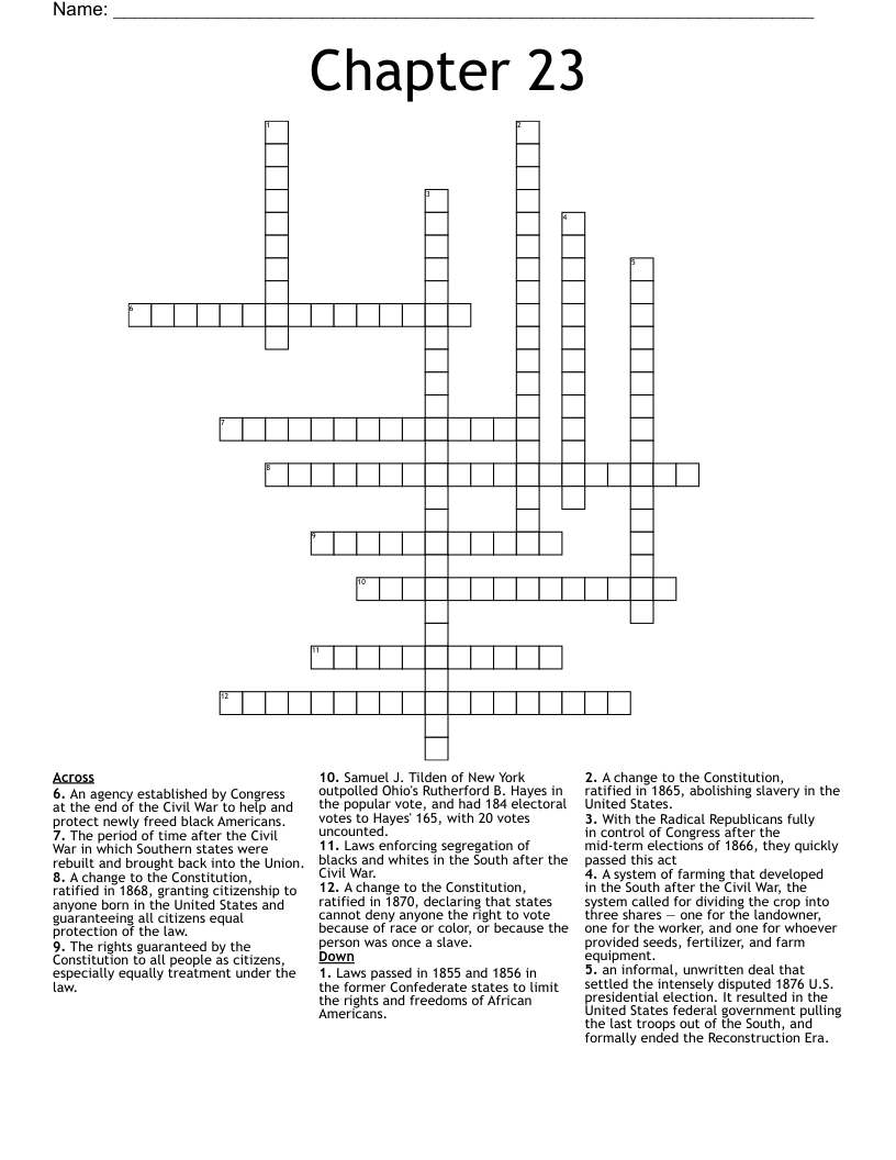 Chapter 23 Crossword