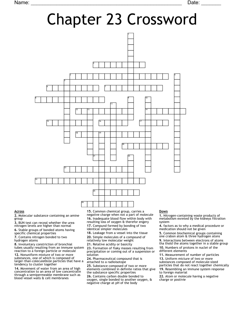 Chapter 23 Crossword