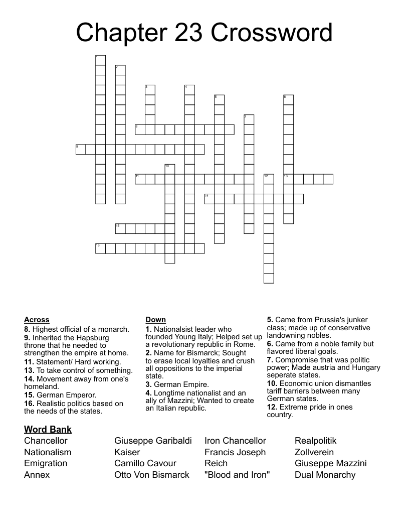 Chapter 23 Crossword