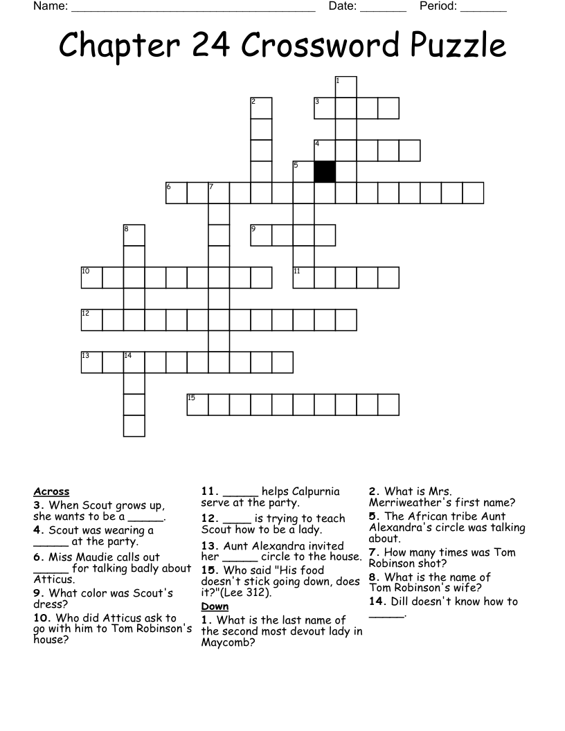 Chapter 24 Crossword Puzzle