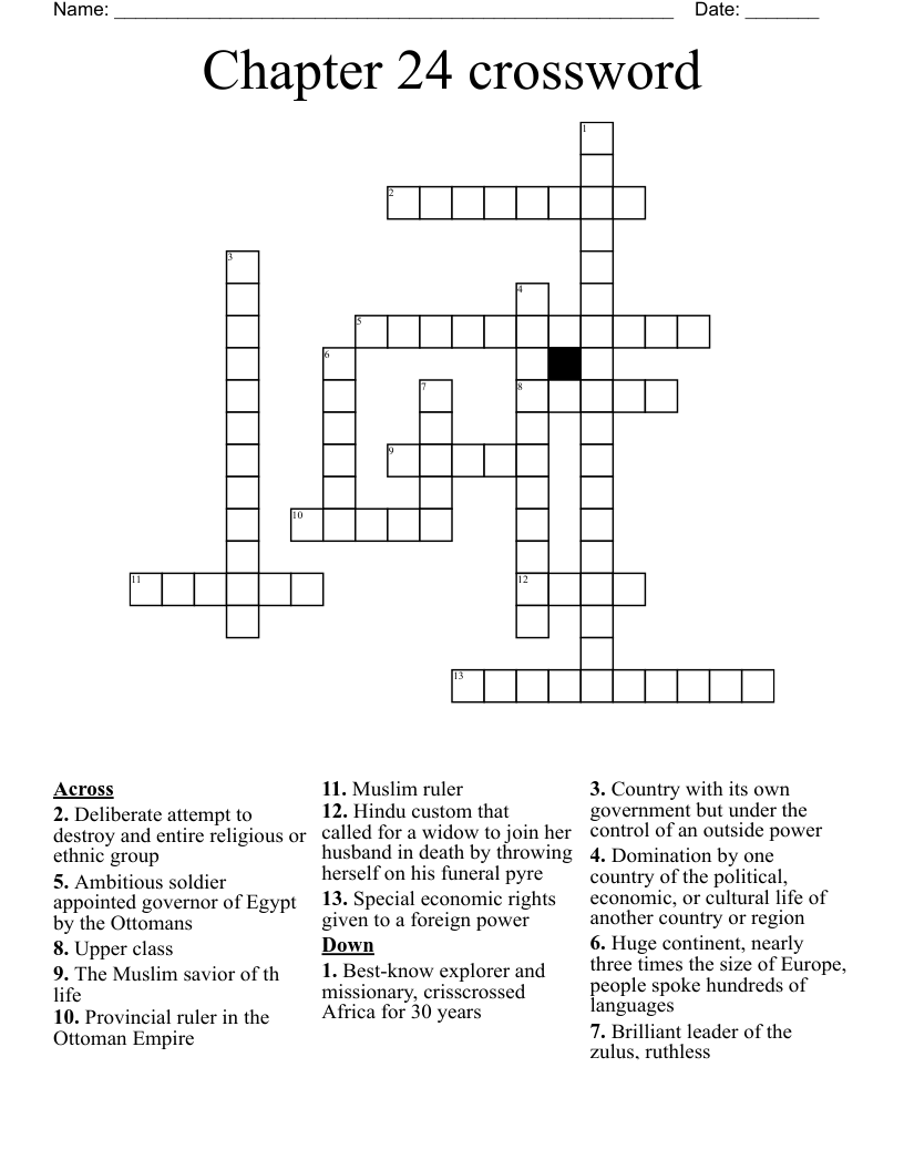 Chapter 24 crossword