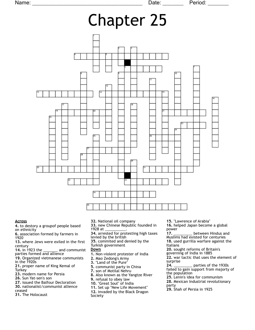 Chapter 25 Crossword