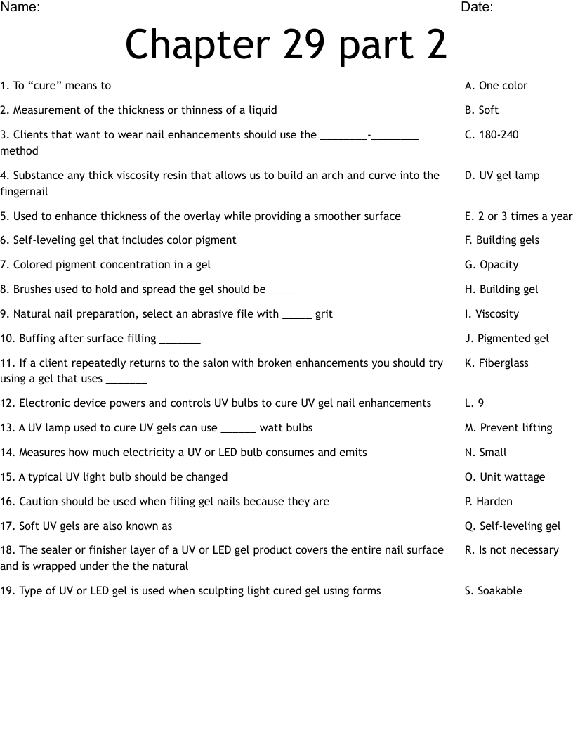Chapter 29 part 2 Worksheet