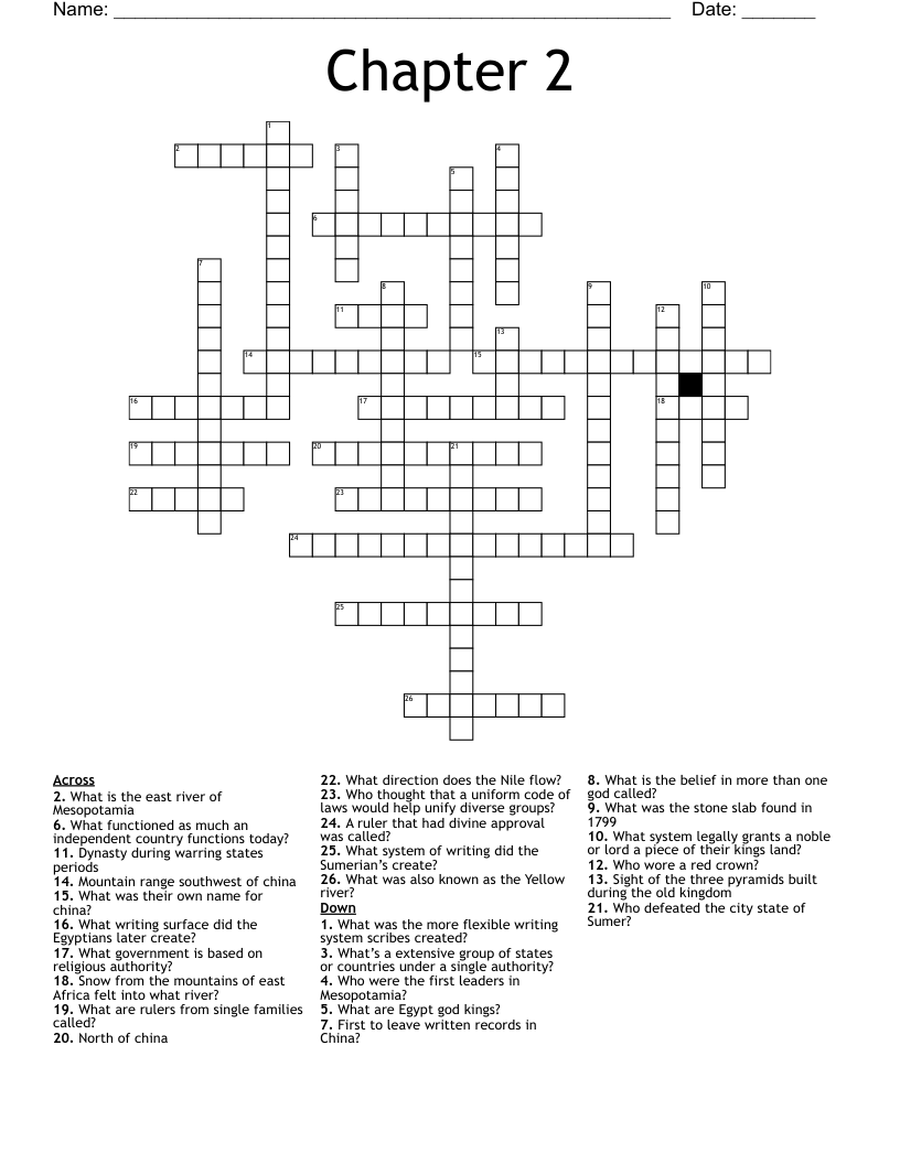 Chapter 2 Crossword