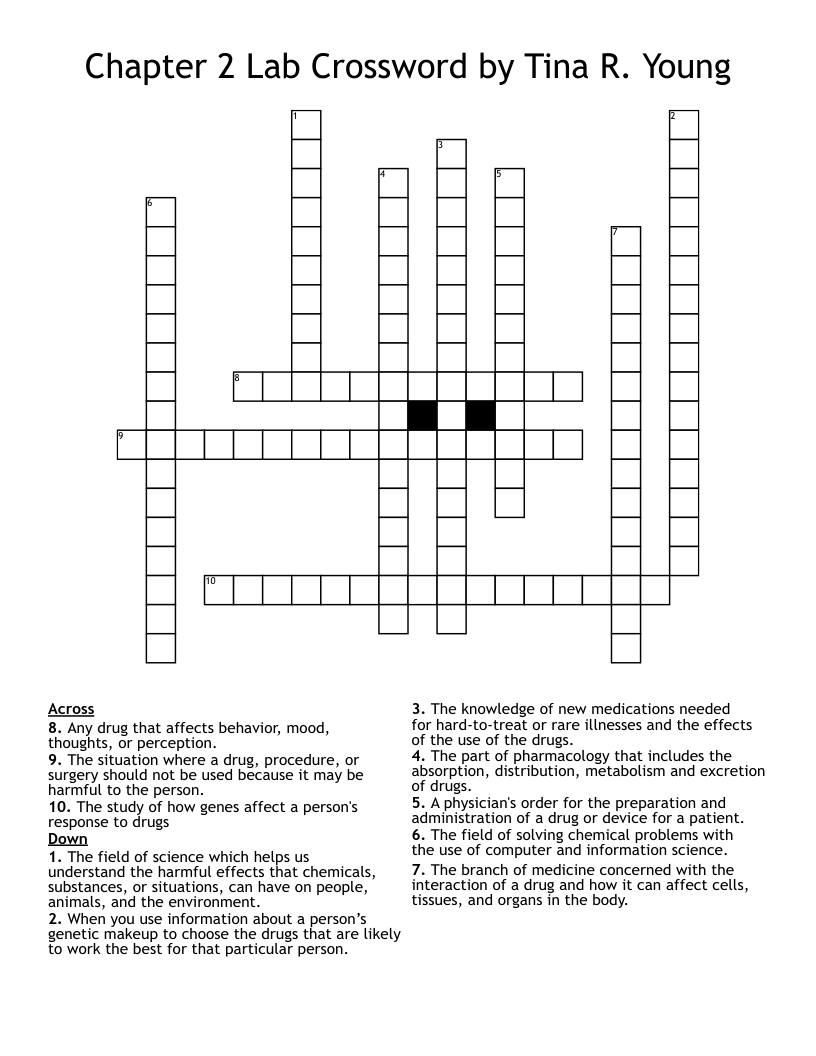 Chapter 2 Lab Crossword by Tina R. Young
