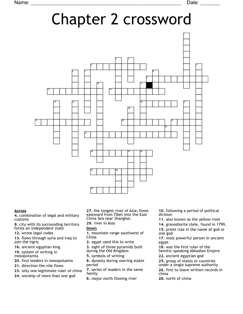 Chapter 2 crossword 