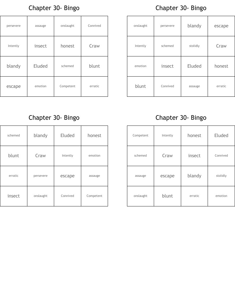 Chapter 30- Bingo