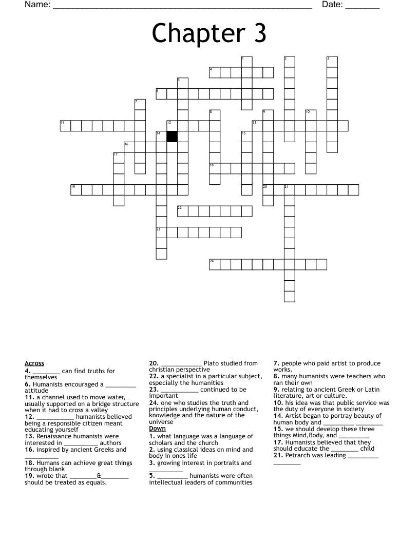 Chapter 3 Crossword