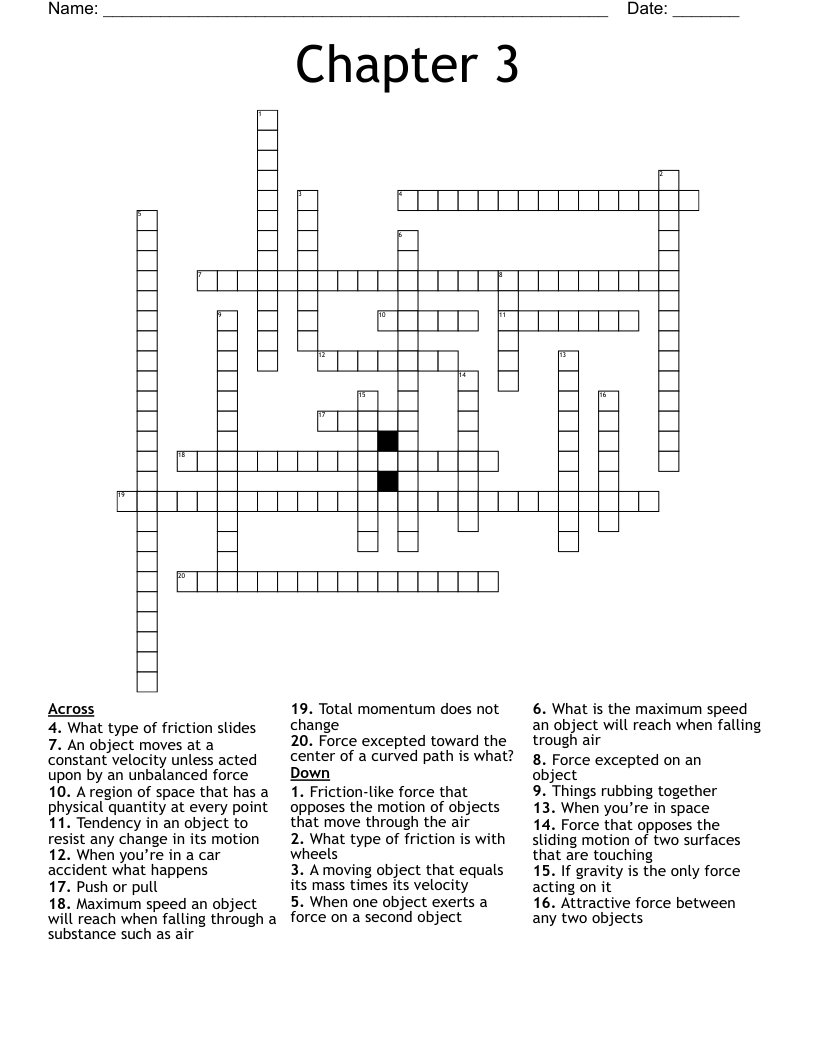 Chapter 3 Crossword