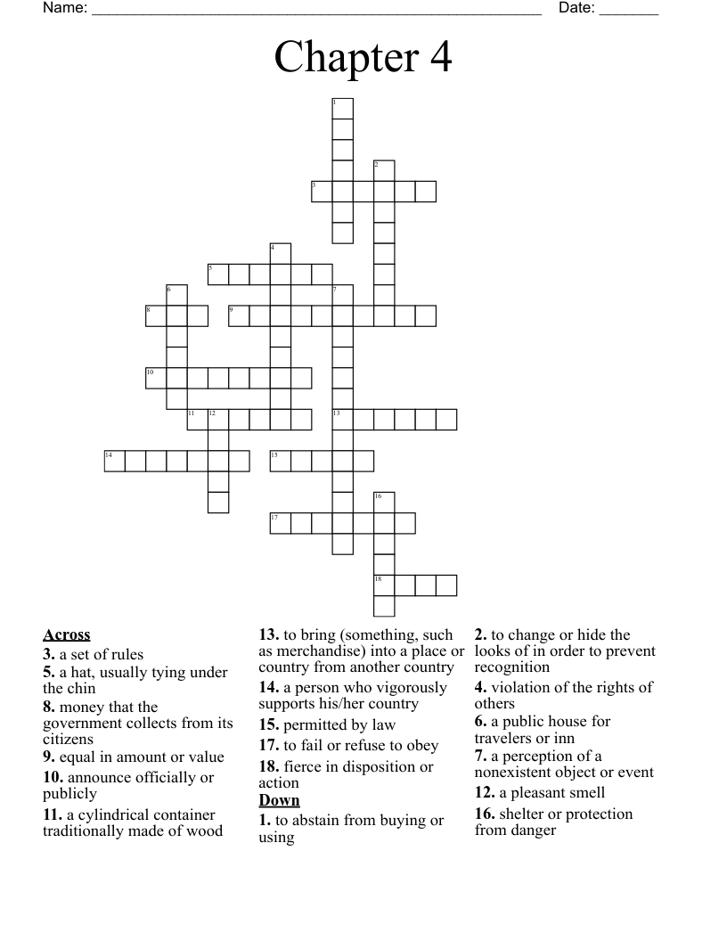 Chapter 4 Crossword
