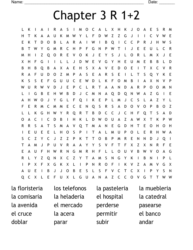 Chapter 3 R 1+2 Word Search
