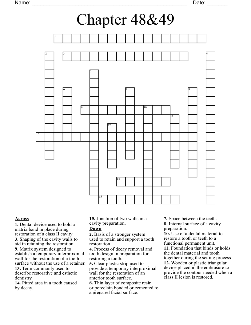 Chapter 48&49  Crossword