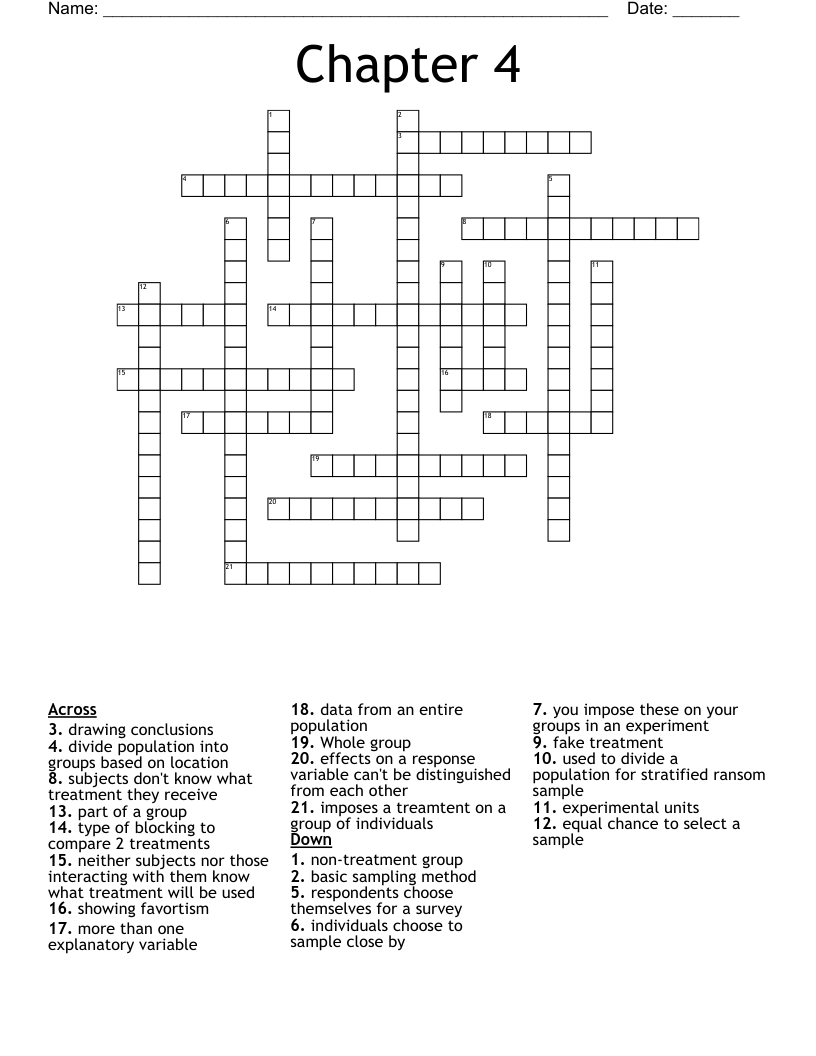 Chapter 4 Crossword