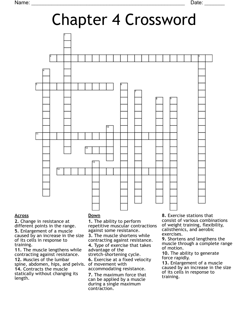 Chapter 4 Crossword