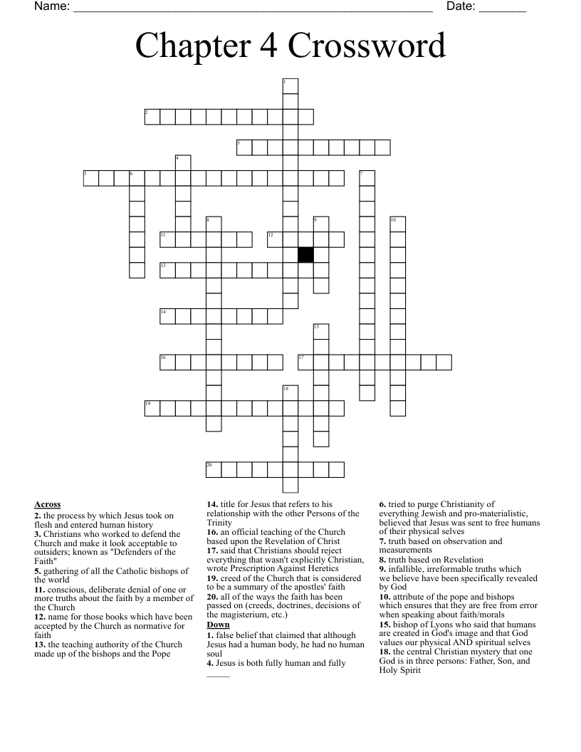 Chapter 4 Crossword
